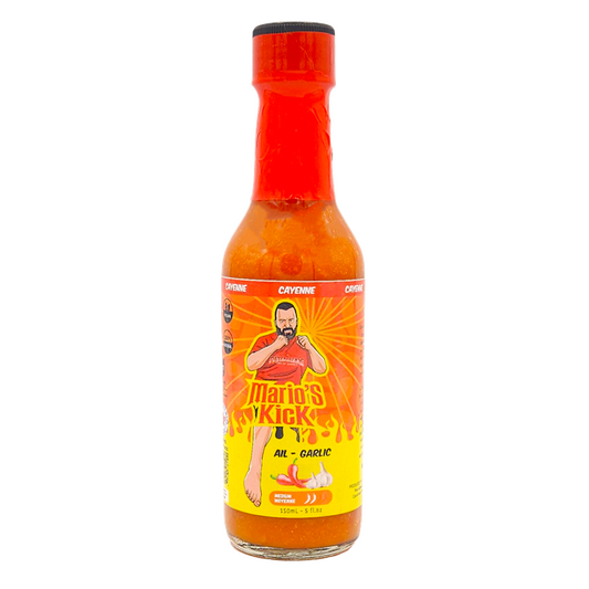 Mario's Kick Cayenne Garlic Hot Sauce