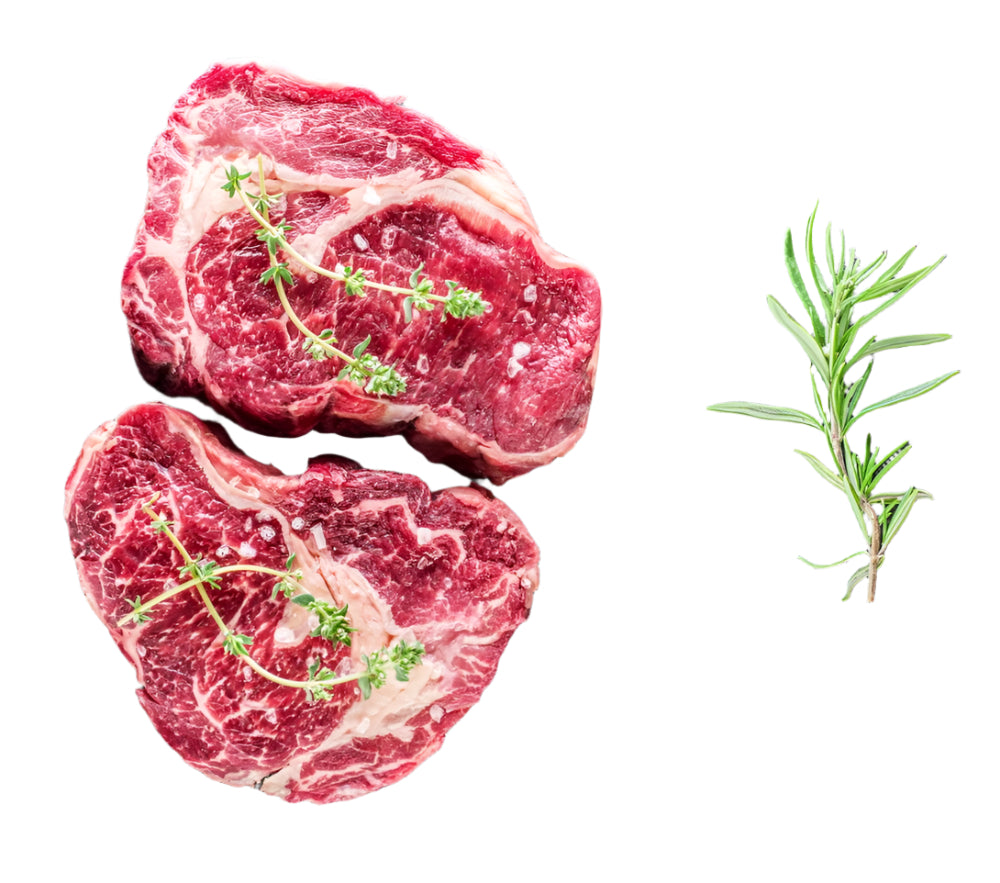 2 x 12oz AAA Black Angus grass-fed Ribeye Steaks