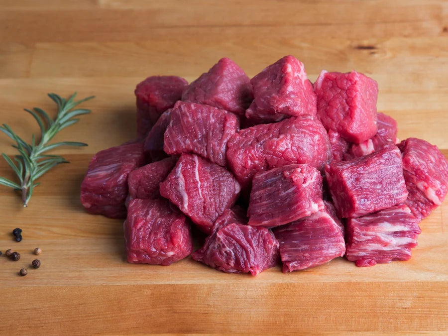 2 x 1lb cubed stewing Beef